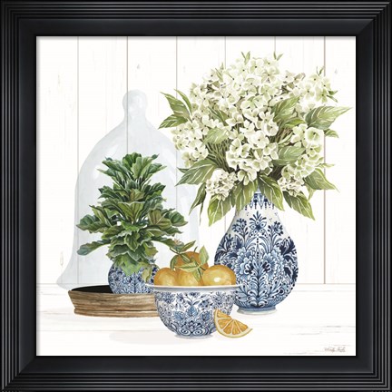 Framed Chinoiserie Florals II Print