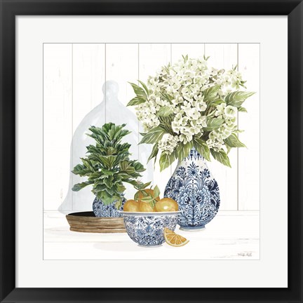 Framed Chinoiserie Florals II Print