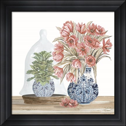 Framed Chinoiserie Florals III Print