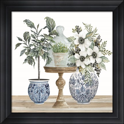 Framed Chinoiserie Florals IV Print