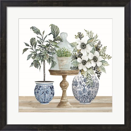 Framed Chinoiserie Florals IV Print