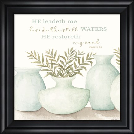 Framed He Leadeth Me Print