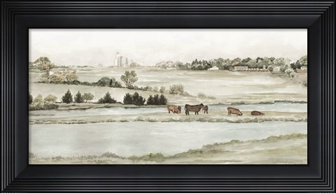 Framed Country Cows Print