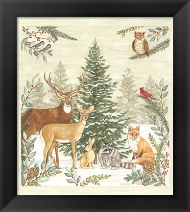 Framed Woodland Winter Print