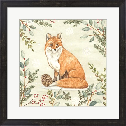 Framed Woodland Animals Fox Print