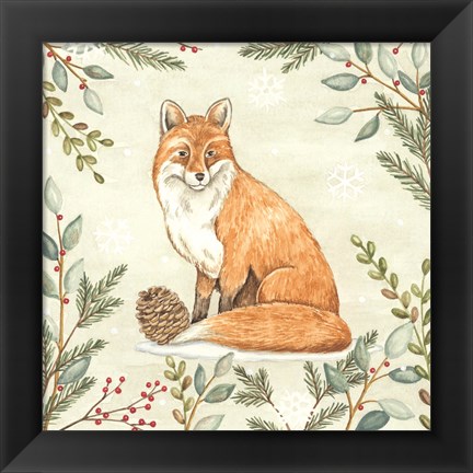 Framed Woodland Animals Fox Print