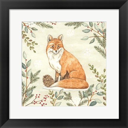 Framed Woodland Animals Fox Print