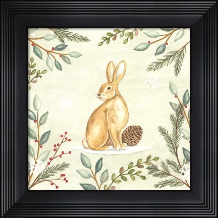 Framed Woodland Animals Rabbit Print