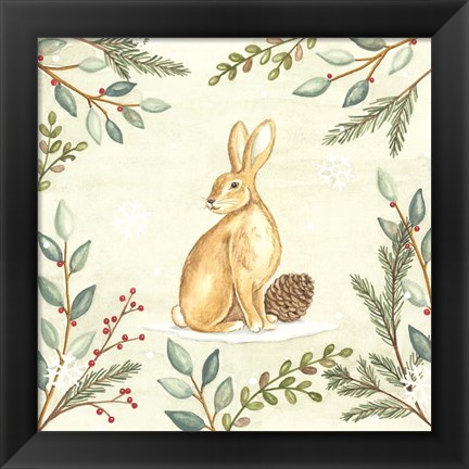 Framed Woodland Animals Rabbit Print