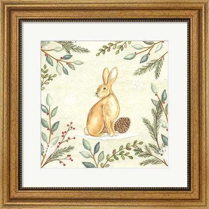 Framed Woodland Animals Rabbit Print