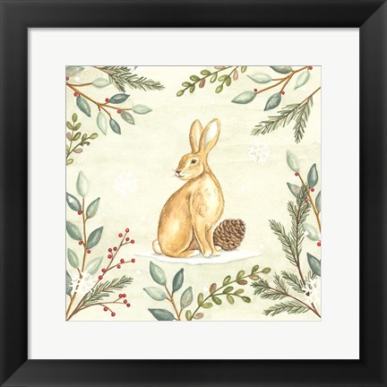 Framed Woodland Animals Rabbit Print