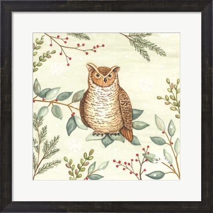 Framed Woodland Animals Owl Print