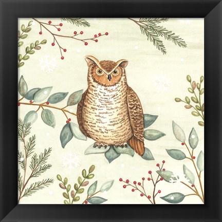 Framed Woodland Animals Owl Print