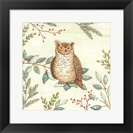 Framed Woodland Animals Owl Print