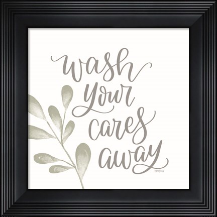 Framed Wash Your Cares Away Print