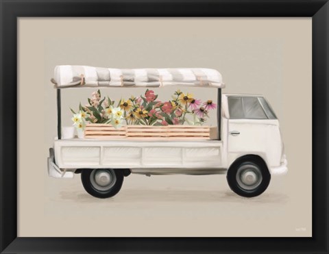 Framed Vintage Flower Truck Print