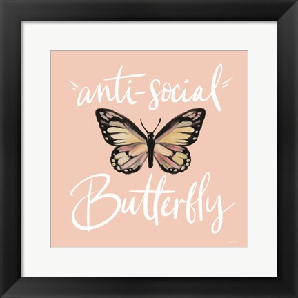 Framed Anti-Social Butterfly Print