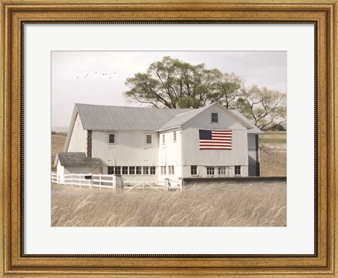 Framed USA Patriotic Barn Print