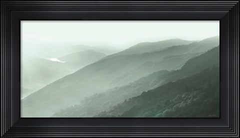 Framed Newfound Gap in Green Print
