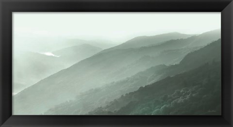 Framed Newfound Gap in Green Print