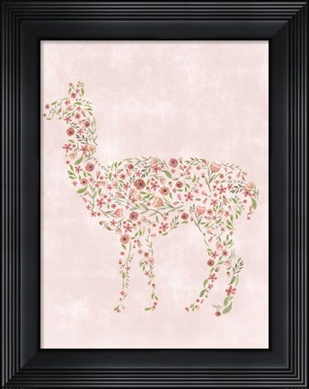Framed Floral Llama Print