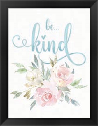 Framed Be Kind Floral Print