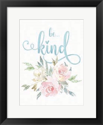 Framed Be Kind Floral Print