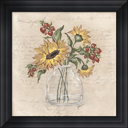 Framed Fall Vase Arrangement Print
