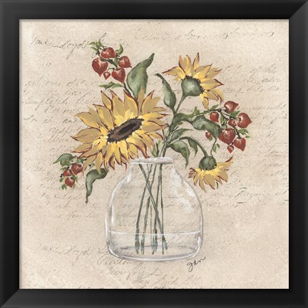 Framed Fall Vase Arrangement Print