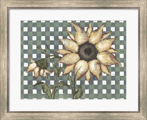 Framed Plaid Sunflowers Print