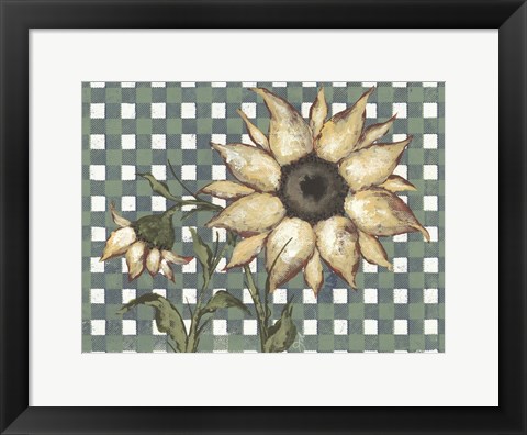 Framed Plaid Sunflowers Print