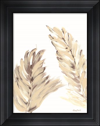 Framed Palm Leaves Natural II Print
