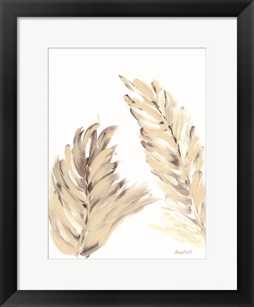 Framed Palm Leaves Natural II Print