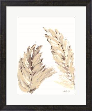 Framed Palm Leaves Natural II Print