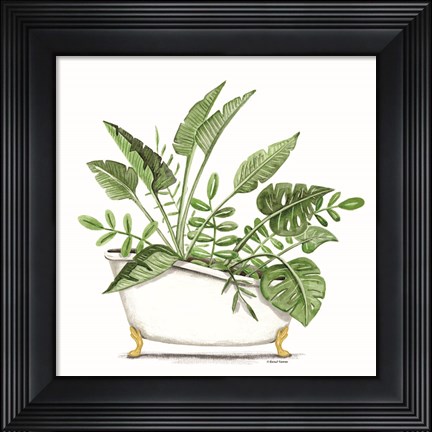 Framed Greenery in a Bathtub Print