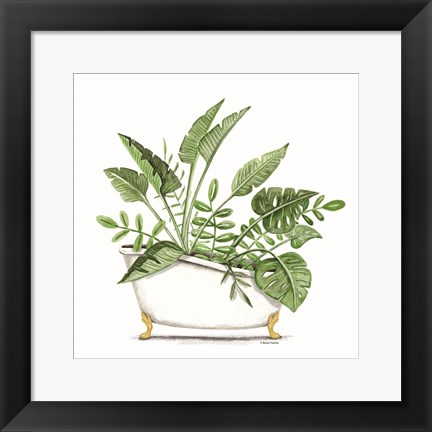 Framed Greenery in a Bathtub Print