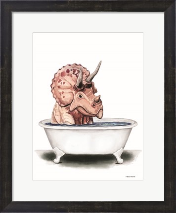 Framed Dino Bath I Print