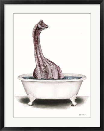 Framed Dino Bath II Print