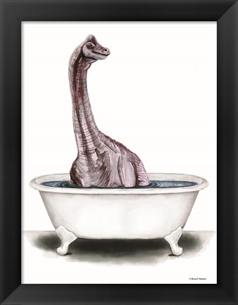 Framed Dino Bath II Print