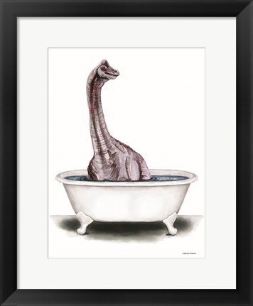 Framed Dino Bath II Print