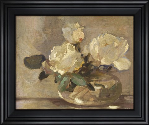 Framed Flowers in Clear Jar Study Print