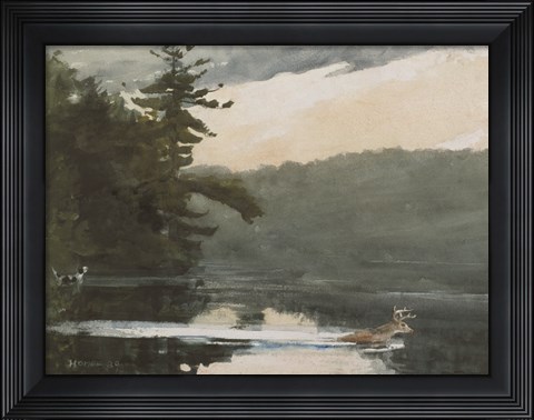 Framed Deer in the Adirondack Print