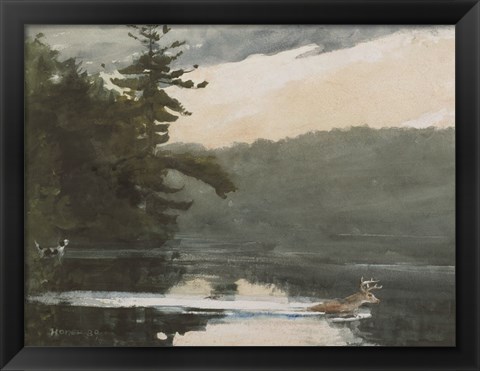 Framed Deer in the Adirondack Print