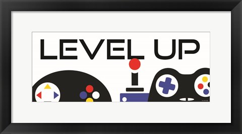 Framed Level Up with Controllers Print