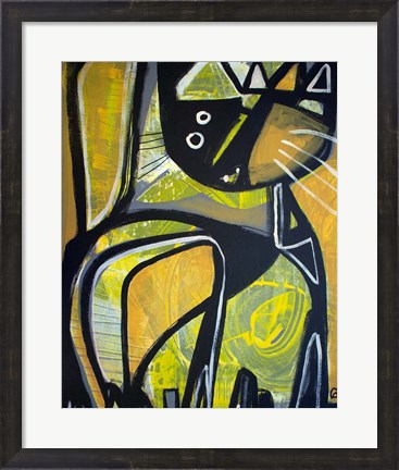 Framed One Yellow Cat Print