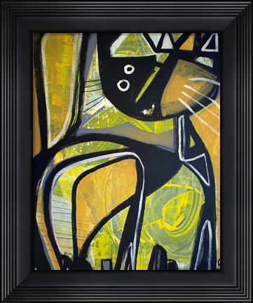 Framed One Yellow Cat Print