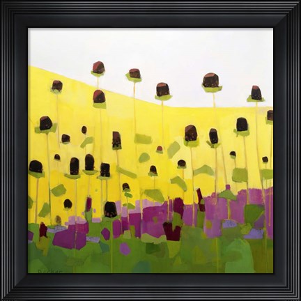 Framed Coneflowers With Pink Print