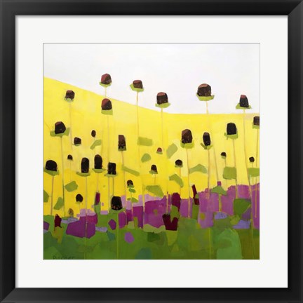 Framed Coneflowers With Pink Print