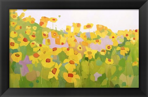 Framed Field of Sunflowers Print