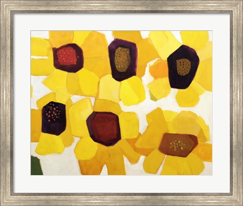 Framed Six Sunflowers Print